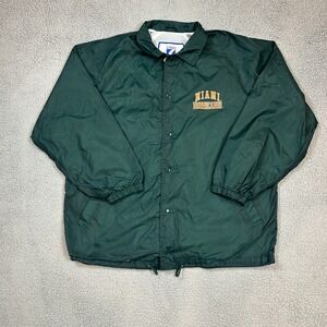 Vtg Miami Hurricanes Green Jacket‎ Logo7 Green Mens Size Large